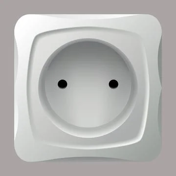 Realistic socket icon. Interior wall outlets or electric connector. Power Ilustração Stock