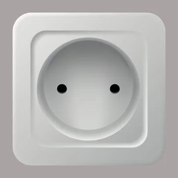 Realistic socket icon. Interior wall outlets or electric connector. Power Illustrazione stock