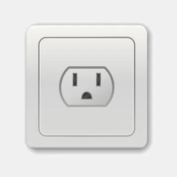 Realistic socket. USA, Canada socket vector illustration. Adapters. Isolated Stock Illustration