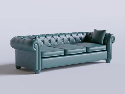 Realistic sofa modern render with 3D software Stock Illustration