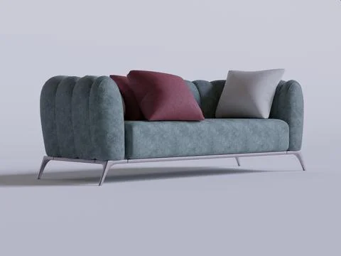 Realistic sofa render with a color texture Illustrazione stock