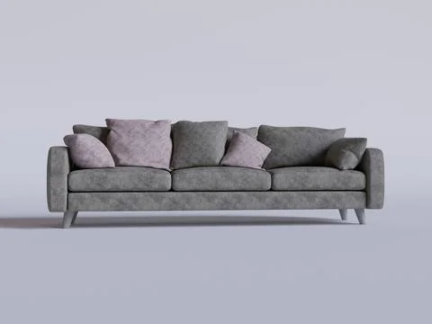 Realistic sofa render front view render Illustrazione stock