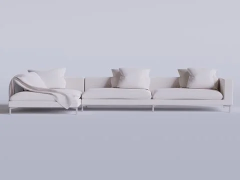 Realistic sofa render made in 3D software Stock Illustration