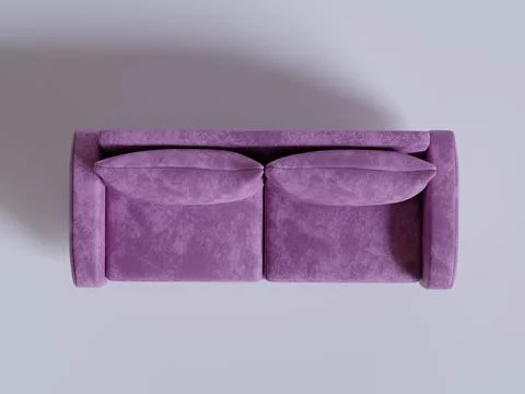 Realistic Sofa top view Stock Illustration