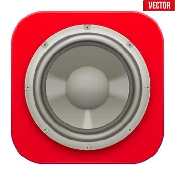 Realistic sound load Speaker icon.  Vector illustration. Stock Illustration