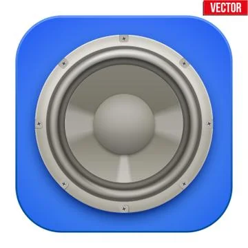 Realistic sound load Speaker icon.  Vector illustration. Stock Illustration