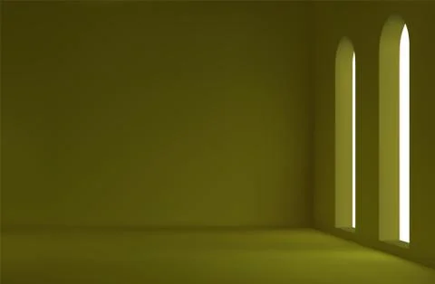 Realistic spacious 3d room with large windows. Empty room. vector illustration 스톡 일러스트