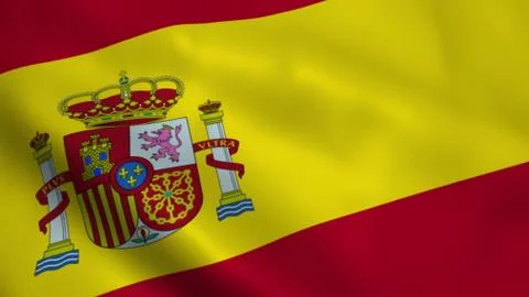 Realistic Spain flag Stock Illustration