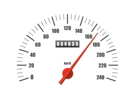 Realistic speedometer isolated on white Stock Illustration