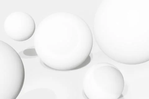 Realistic spherical 3D background image Abstract white background A white bal Stock Illustration