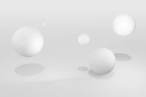 Realistic spherical 3D background image Abstract white background A white bal Stock Illustration
