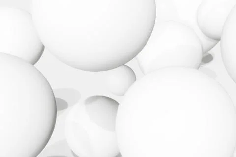 Realistic spherical 3D background image Abstract white background A white bal Stock Illustration