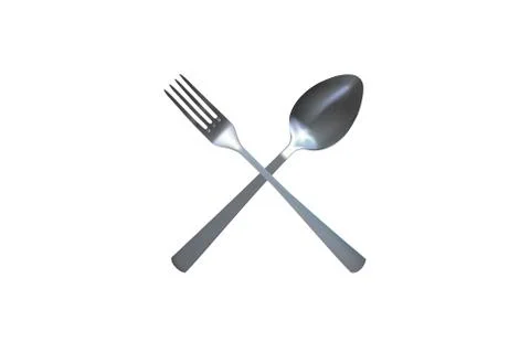 Realistic spoon and fork. Stock Illustration