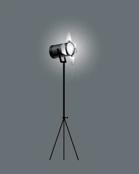 Realistic spotlights with gray background for show contest or interview vector Illustrazione stock