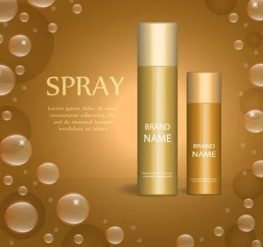 Realistic spray package template for your design. Deodorant vial mock-up pr.. Stock Illustration