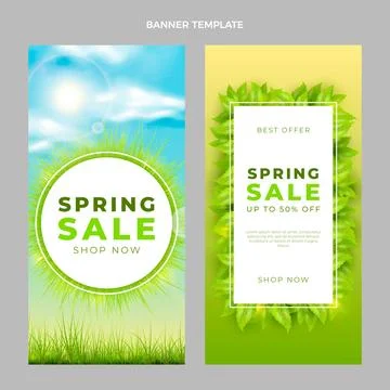 Realistic spring vertical banners set Stock Illustration