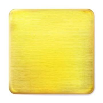 Realistic square light gold polished plate, isolated. Vector Stock Illustration