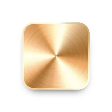 Realistic square metal chrome button. Steel volume control knob. Application Stock Illustration