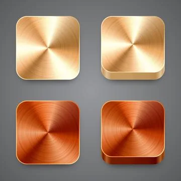 Realistic square metal chrome button. Steel volume control knob. Application Stock Illustration