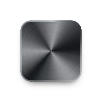 Realistic square metal chrome button. Steel volume control knob. Application 스톡 일러스트
