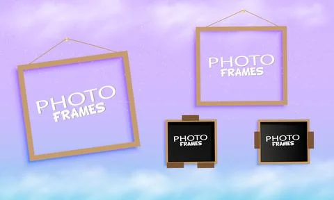 REALISTIC SQUARE PHOTO FRAME Stock Illustration