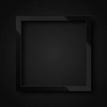Realistic square shiny black frame for your design, poster or greeting card. Stock Illustration