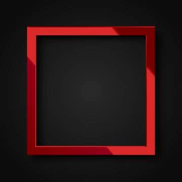 Realistic square shiny red frame for your design, poster or greeting card. Stock Illustration