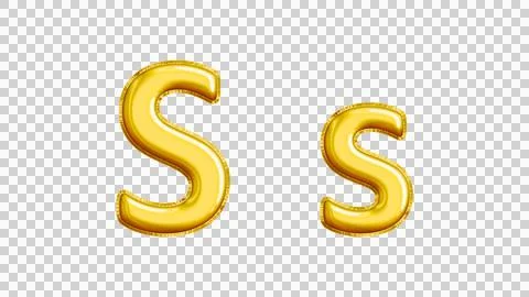 Realistic "Ss" Isolated Balloon Text Effect. 库存插图