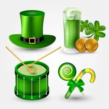 Realistic st. patrick's day elements collection Stock Illustration