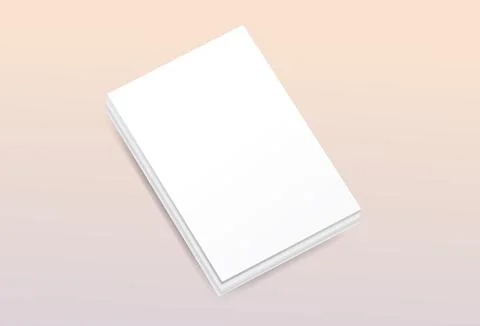 Realistic Stack Pages Blank Brochure Poster Banner Cover Mockup Company Template Stock Illustration