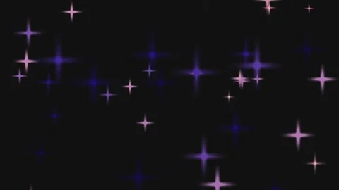 Realistic Star Fire Particle Overlay, Twinkling Purple Flame Stars on Dark BG Stock Footage 340595606