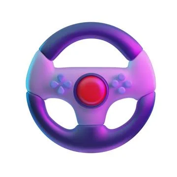 Realistic steering wheel gamepad 3D vector icon, pc race emulation video game Stock Illustration