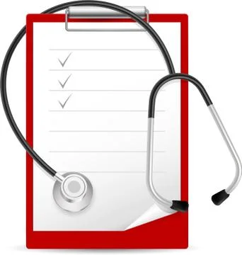 Realistic stethoscope and notes Illustrazione stock