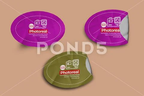 Realistic Sticker Mockup Design PSD Template PSD Template