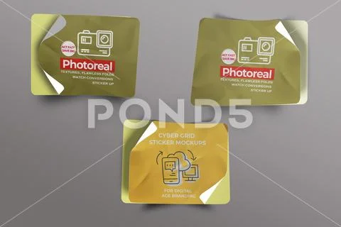 Realistic Sticker Mockup Design PSD Template PSD Template