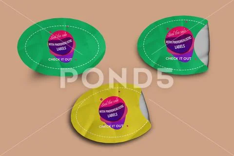 Realistic Sticker Mockup PSD Template PSD 템플릿