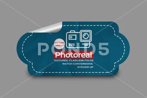 Realistic Sticker Mockup PSD Template PSD Template