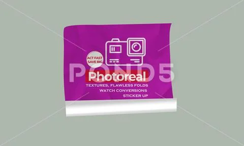 Realistic Sticker Mockup PSD Template PSD Template