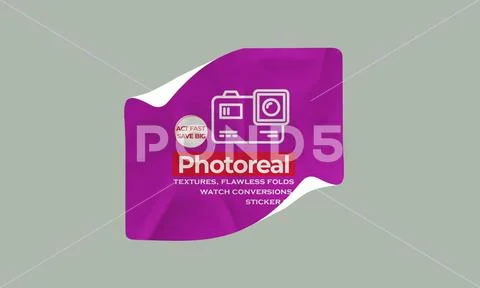 Realistic Sticker Mockup PSD Template PSD Template