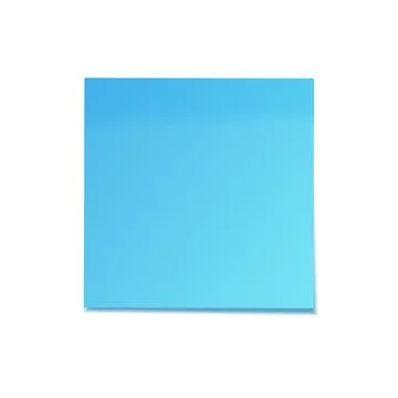 Realistic sticky note with shadow. Blue paper. Message on notepaper. Reminder Illustrazione stock
