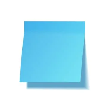 Realistic sticky note with shadow. Blue paper. Message on notepaper. Reminder Stock Illustration