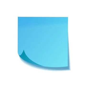 Realistic sticky note with shadow. Blue paper. Message on notepaper. Reminder Stock Illustration