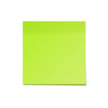 Realistic sticky note with shadow. Green paper. Message on notepaper. Reminder Stock Illustration
