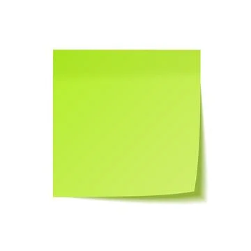 Realistic sticky note with shadow. Green paper. Message on notepaper. Reminder Stock Illustration