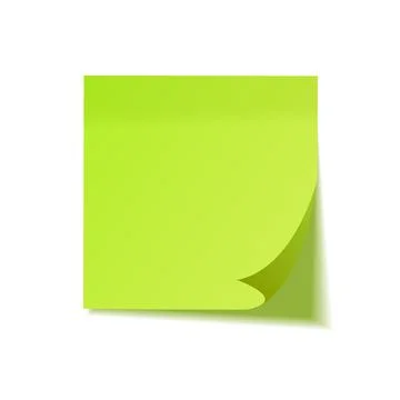 Realistic sticky note with shadow. Green paper. Message on notepaper. Reminder Illustrazione stock