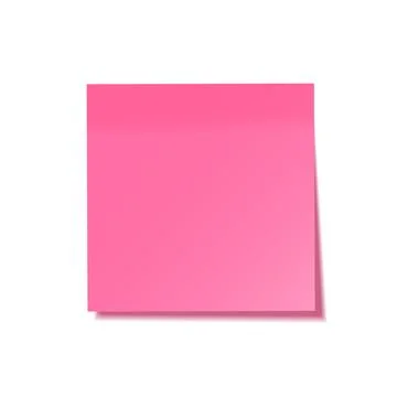 Realistic sticky note with shadow. Pink paper. Message on notepaper. Reminder Stock Illustration
