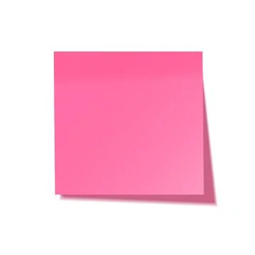 Realistic sticky note with shadow. Pink paper. Message on notepaper. Reminder Stock Illustration