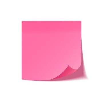 Realistic sticky note with shadow. Pink paper. Message on notepaper. Reminder Illustrazione stock