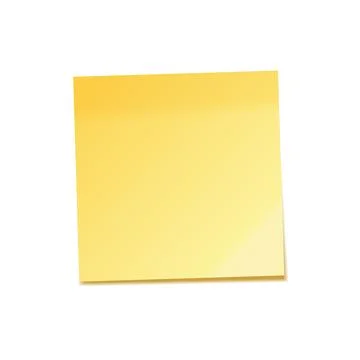 Realistic sticky note with shadow. Yellow paper. Message on notepaper. Reminder Stock Illustration