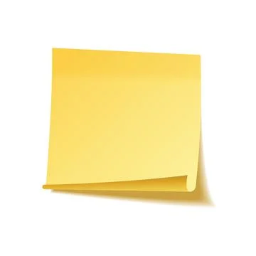 Realistic sticky note with shadow. Yellow paper. Message on notepaper. Reminder Stock Illustration